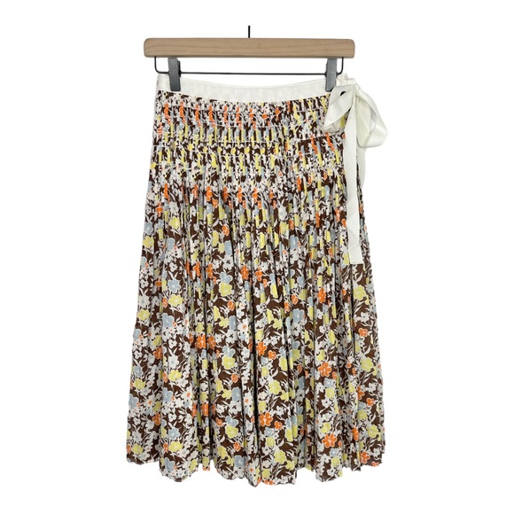 ♦️SOLD♦️ NWT Tory Burch Pleated Tie Waist Floral Print Skirt - Picture 4 of 13
